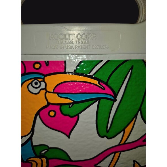 Vintage Koolit Corp Tropical Parrot & Toucan Insulated Lunch Tote Bag NOS Kitsch - Picture 3 of 10